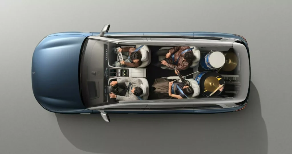 Huawei Aito M9 interior desde arriba