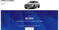 Anuncio de un vehículo IONIQ 5 Limited con oferta especial.